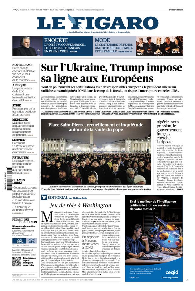 Prima-pagina-le-figaro-di-oggi-26-02-2025