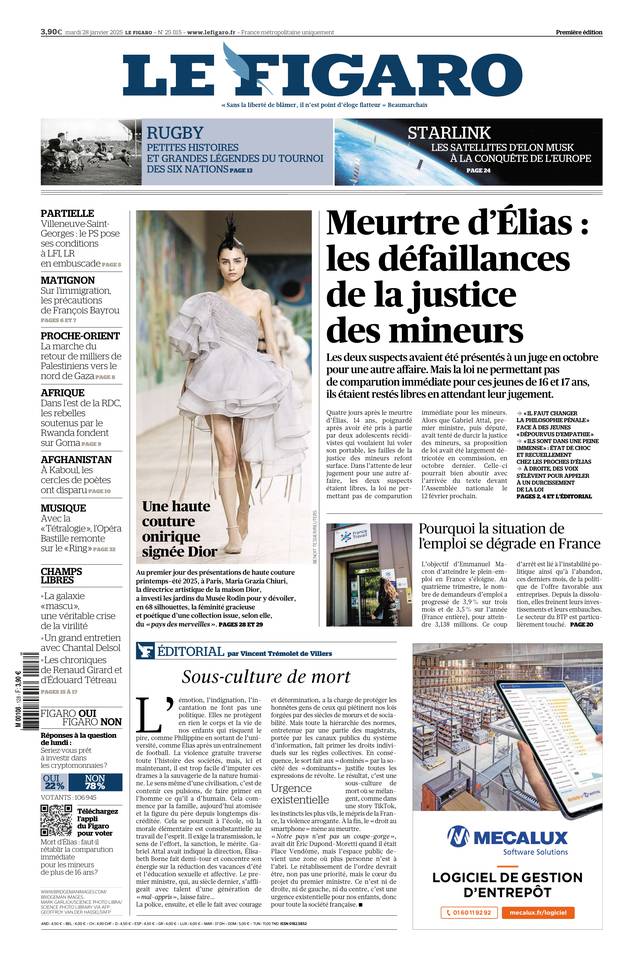 Prima-pagina-le-figaro-di-oggi-27-01-2025