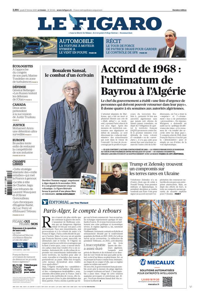 Prima-pagina-le-figaro-di-oggi-27-02-2025