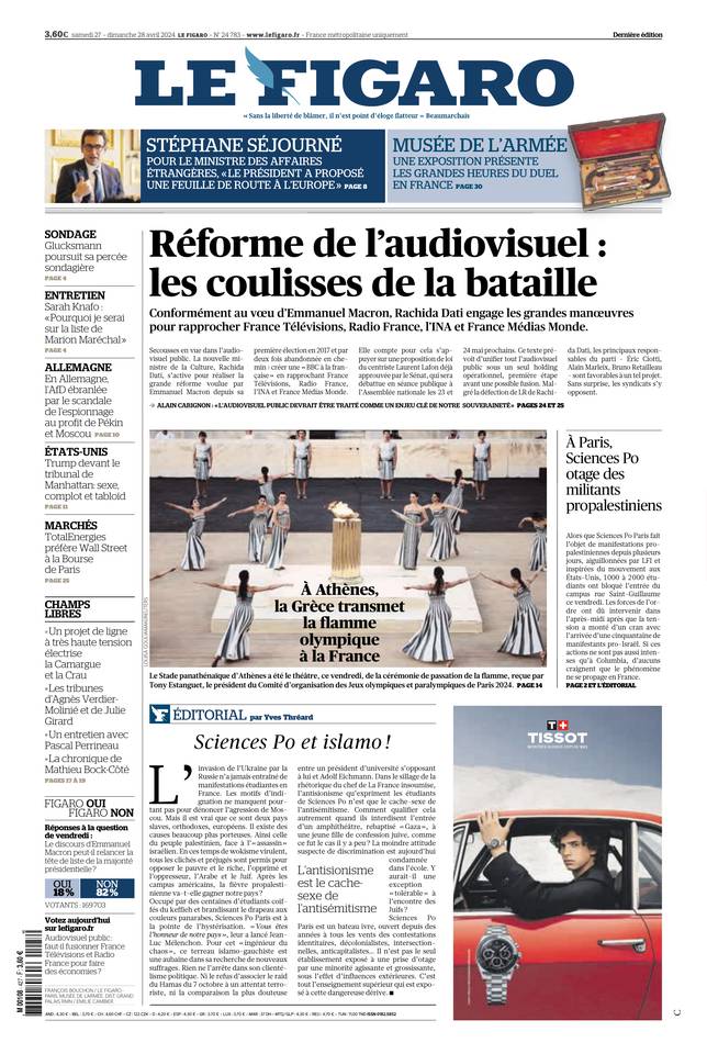 Prima-pagina-le-figaro-di-oggi-27-04-2024