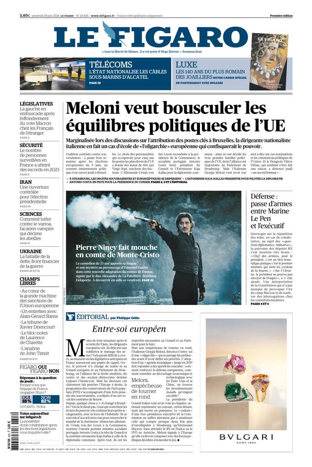 Prima-pagina-le-figaro-di-oggi-27-06-2024