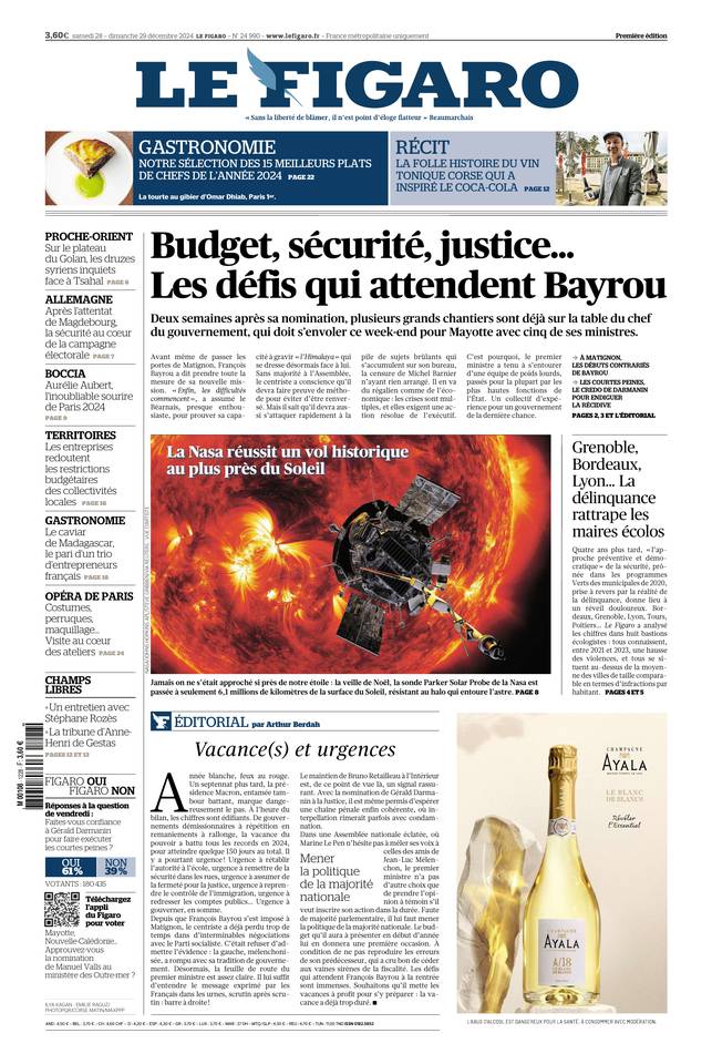 Prima-pagina-le-figaro-di-oggi-27-12-2024