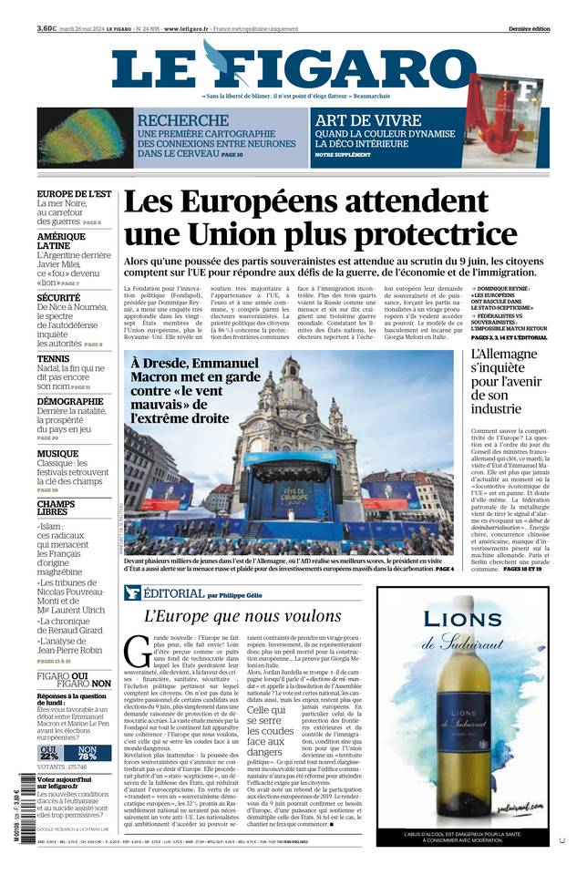 Prima-pagina-le-figaro-di-oggi-28-05-2024