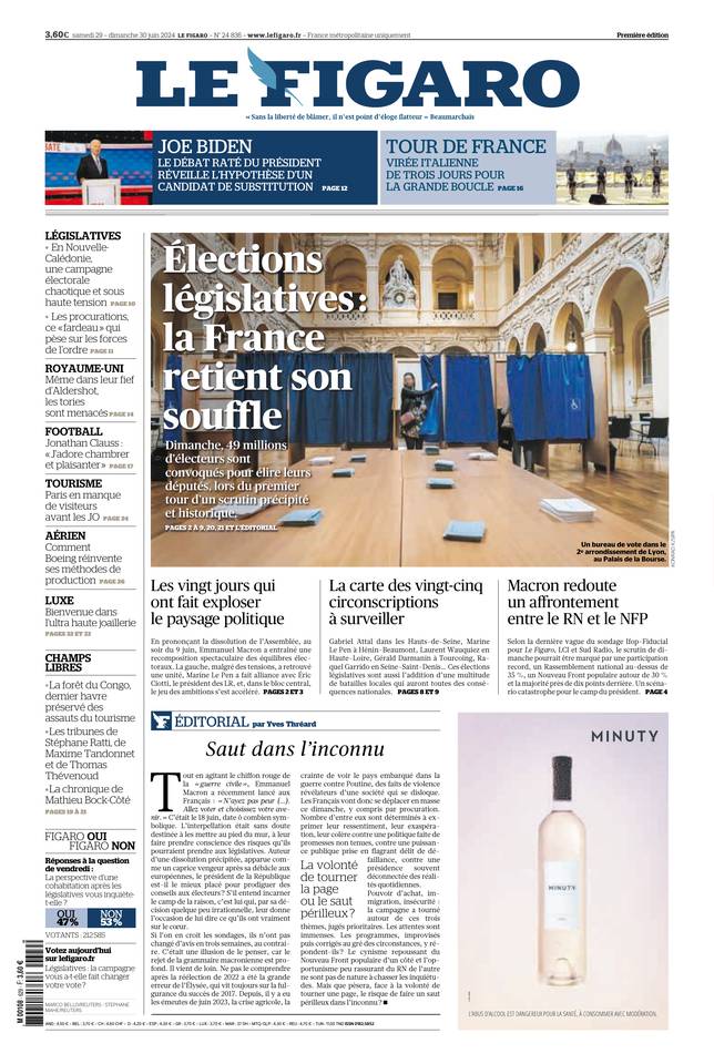 Prima-pagina-le-figaro-di-oggi-28-06-2024