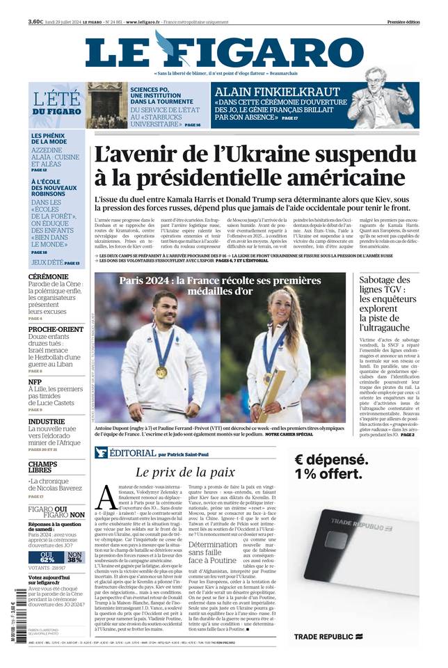 Prima-pagina-le-figaro-di-oggi-28-07-2024