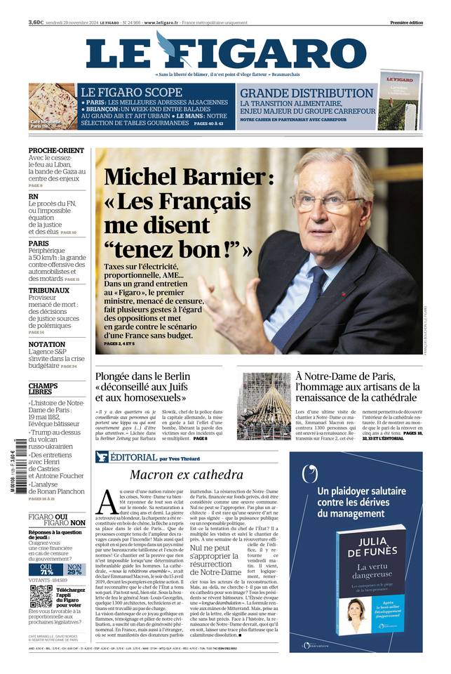 Prima-pagina-le-figaro-di-oggi-28-11-2024