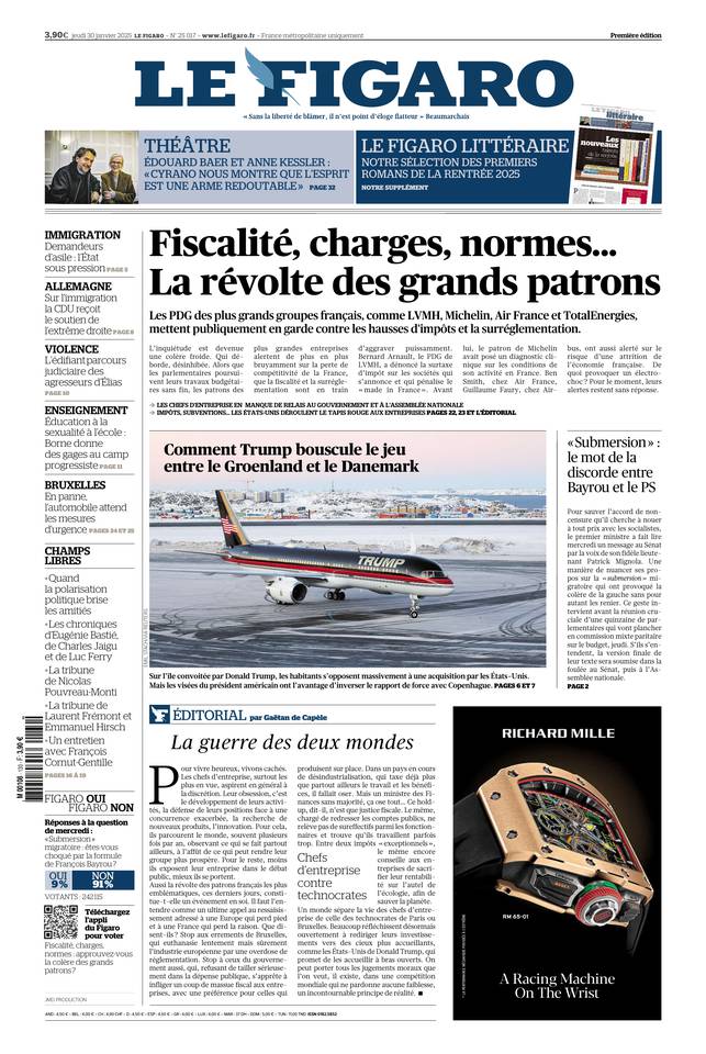 Prima-pagina-le-figaro-di-oggi-29-01-2025