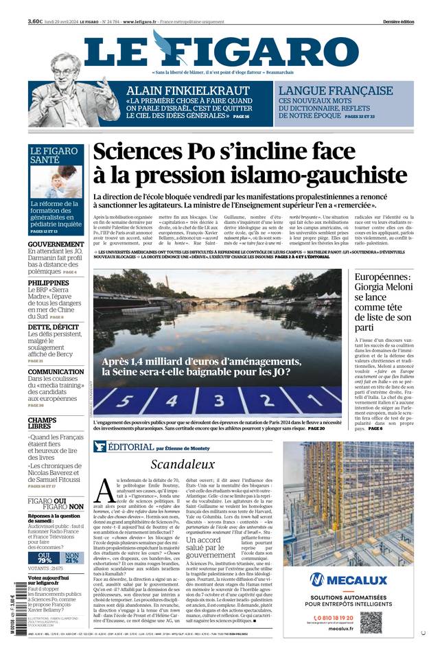 Prima-pagina-le-figaro-di-oggi-29-04-2024