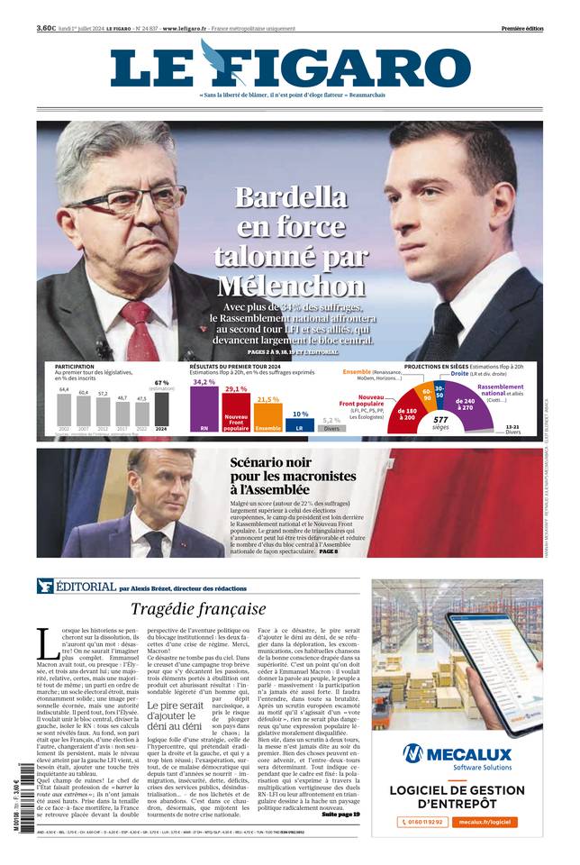 Prima-pagina-le-figaro-di-oggi-30-06-2024