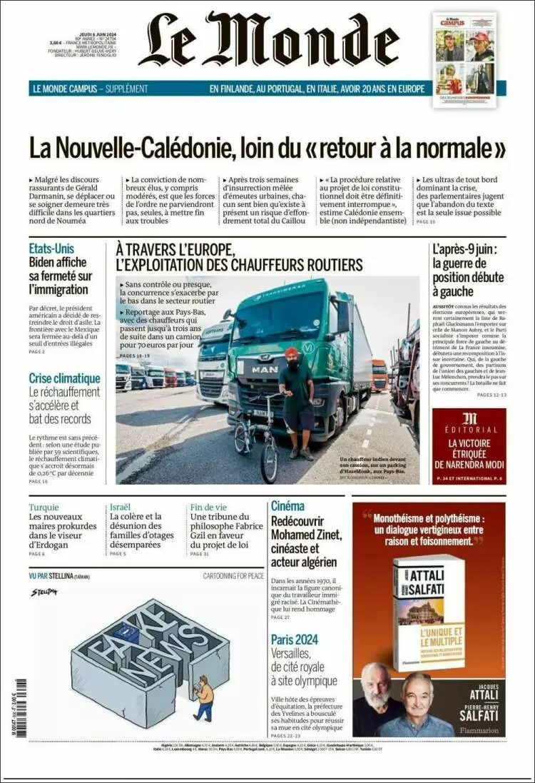 Prima-pagina-le monde-edizione-di-oggi-2024-06-06