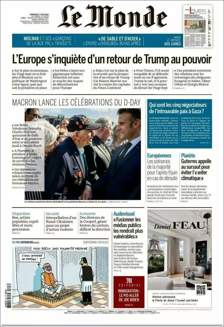 Prima-pagina-le monde-edizione-di-oggi-2024-06-07