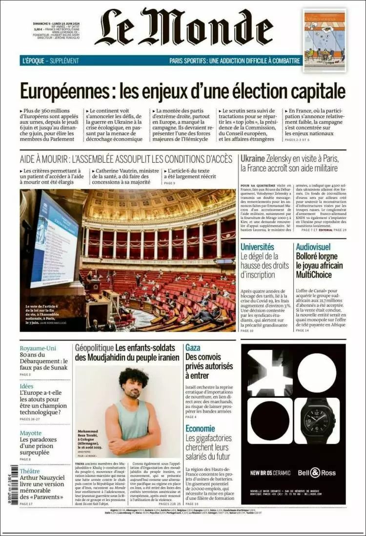 Prima-pagina-le monde-edizione-di-oggi-2024-06-10