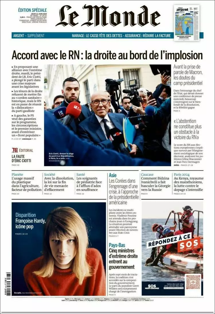 Prima-pagina-le monde-edizione-di-oggi-2024-06-13