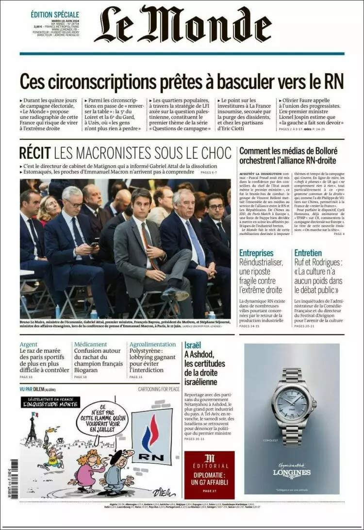 Prima-pagina-le monde-edizione-di-oggi-2024-06-18