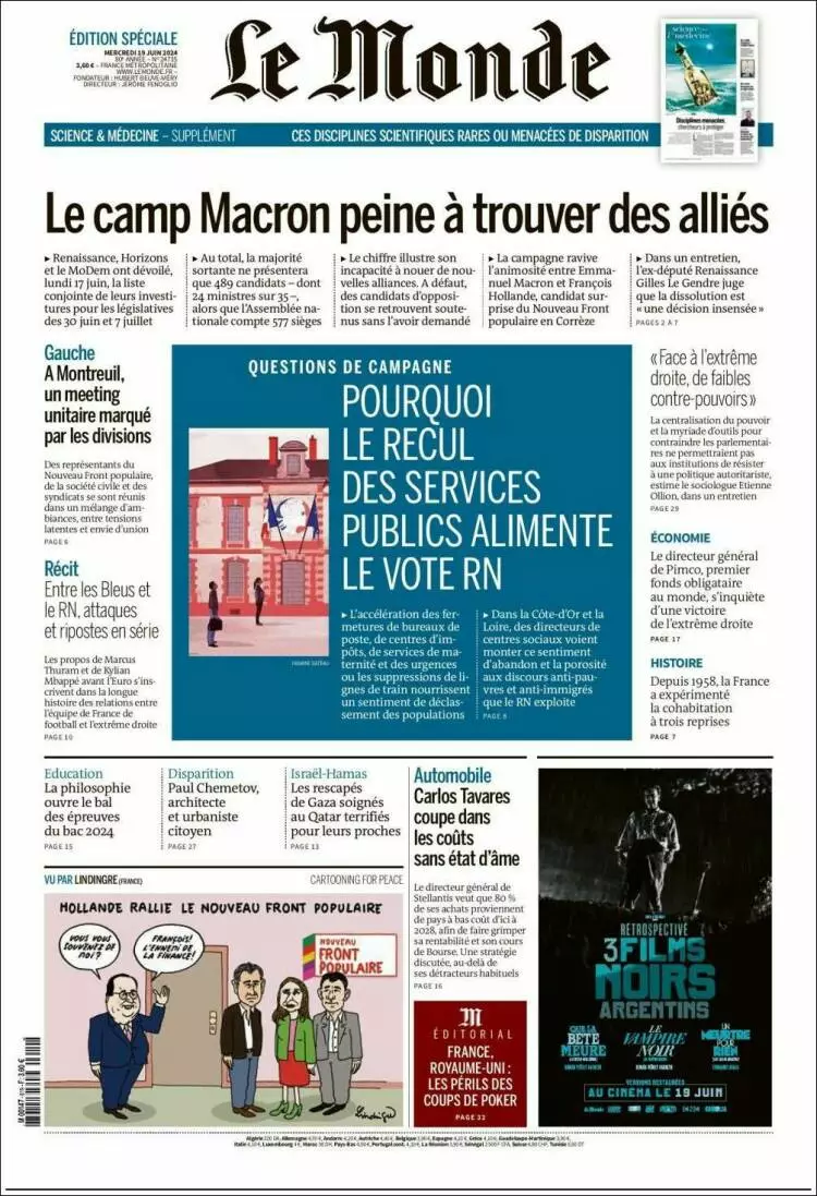 Prima-pagina-le monde-edizione-di-oggi-2024-06-19