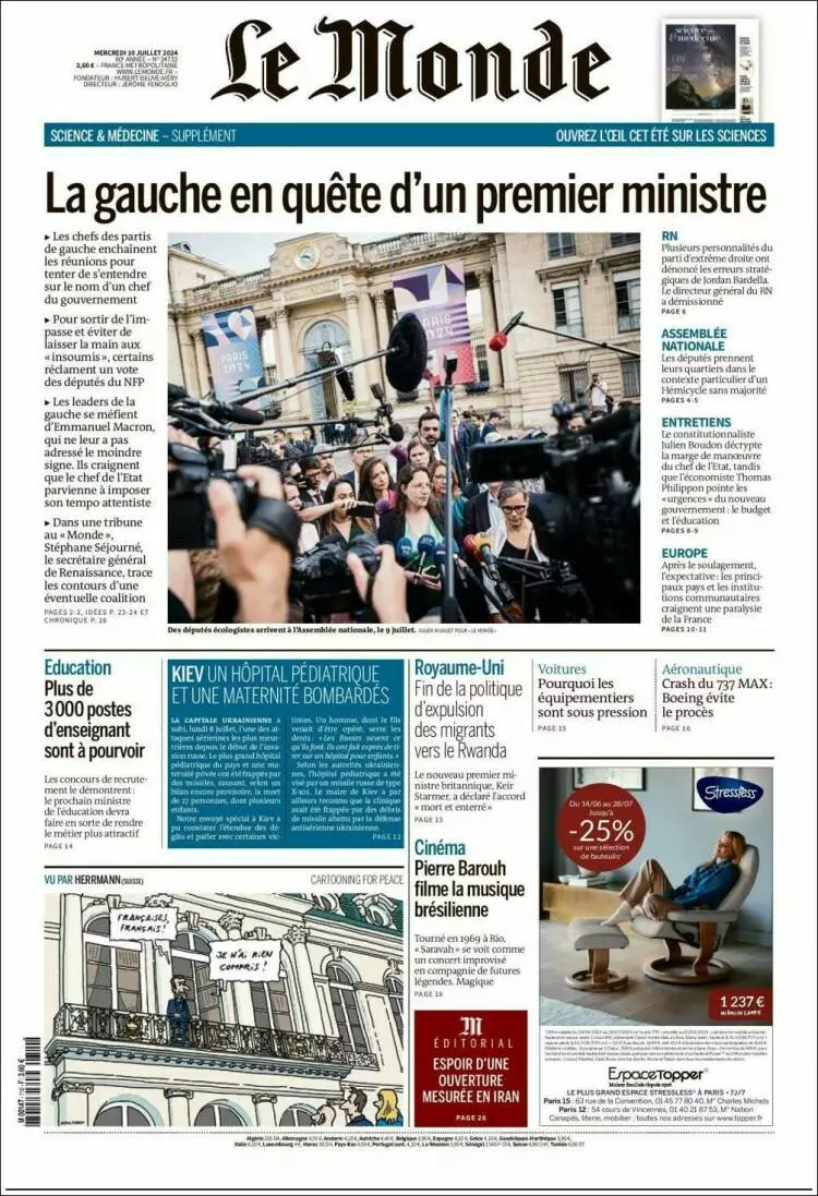 Prima-pagina-le monde-edizione-di-oggi-2024-07-10