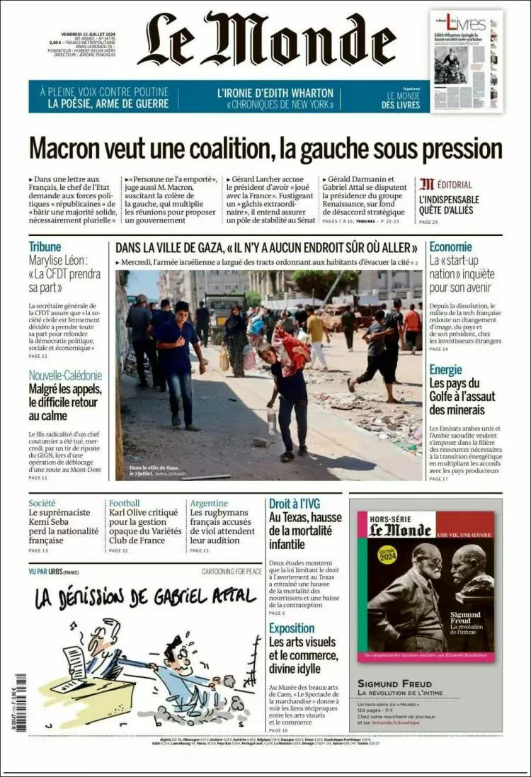 Prima-pagina-le monde-edizione-di-oggi-2024-07-12