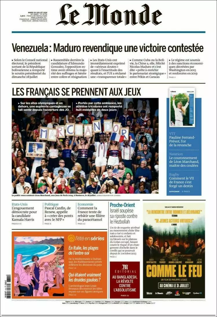 Prima-pagina-le monde-edizione-di-oggi-2024-07-30