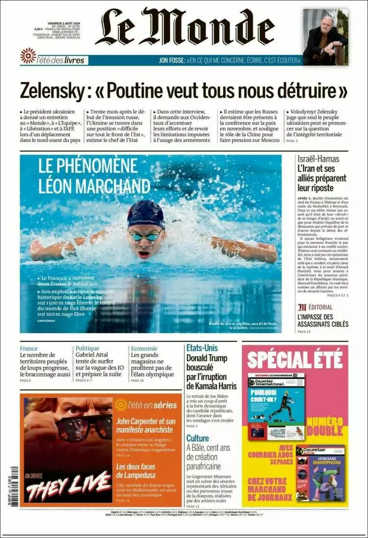 Prima-pagina-le monde-edizione-di-oggi-2024-08-02