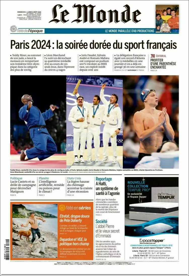 Prima-pagina-le monde-edizione-di-oggi-2024-08-05