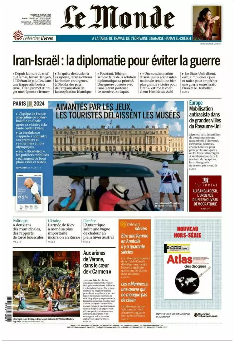 Prima-pagina-le monde-edizione-di-oggi-2024-08-09