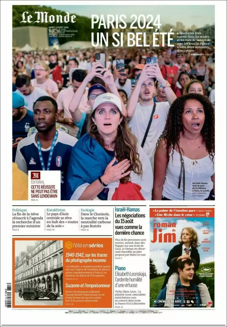 Prima-pagina-le monde-edizione-di-oggi-2024-08-13