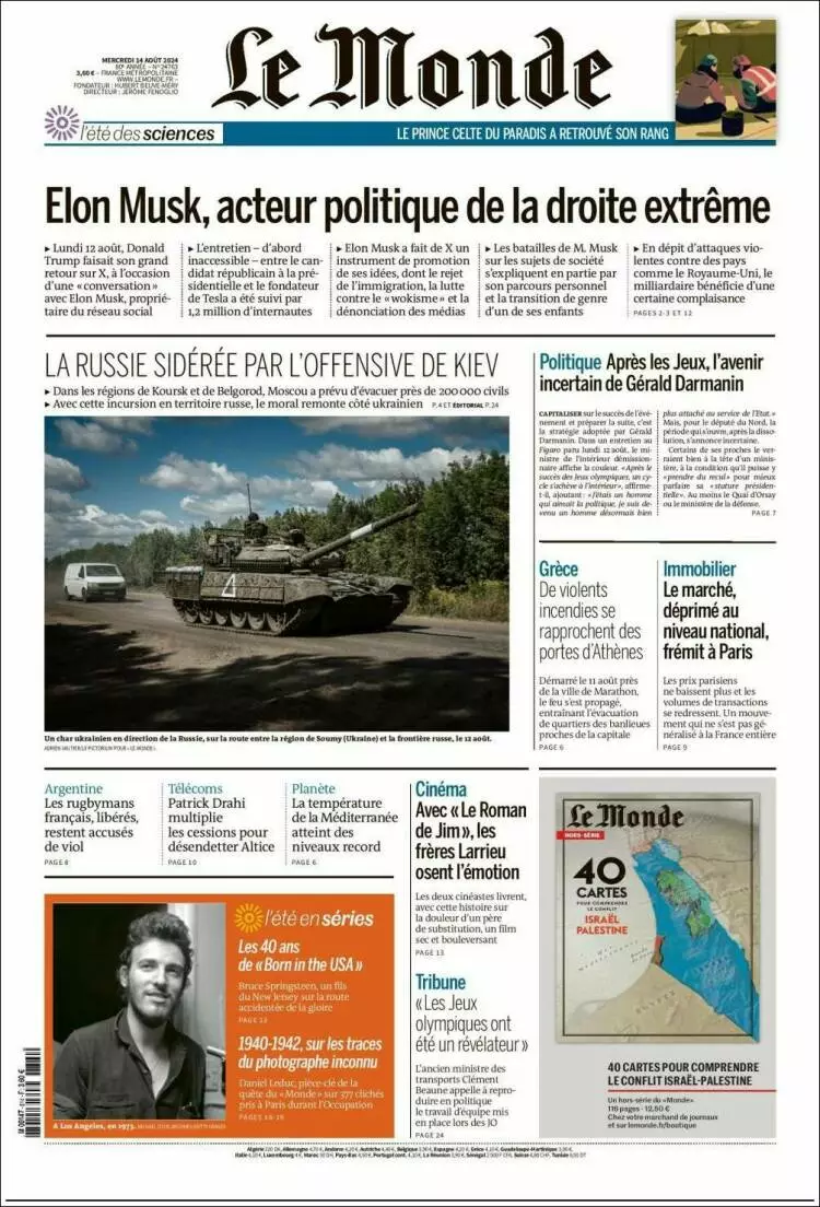 Prima-pagina-le monde-edizione-di-oggi-2024-08-14