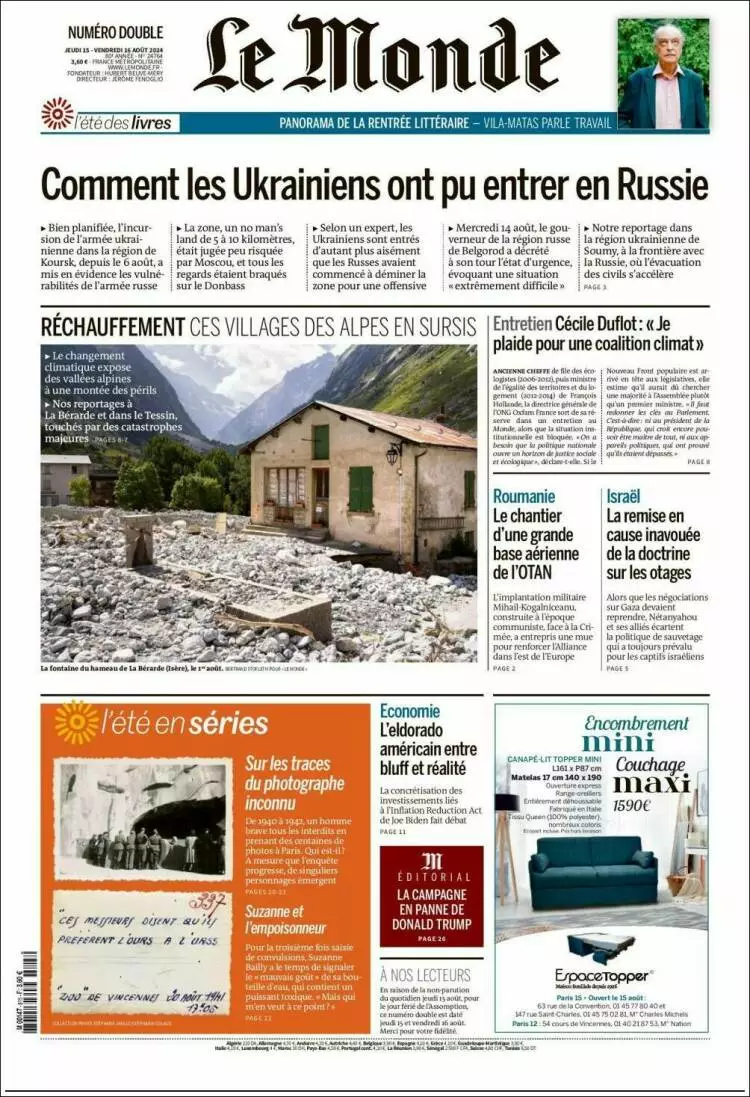 Prima-pagina-le monde-edizione-di-oggi-2024-08-16