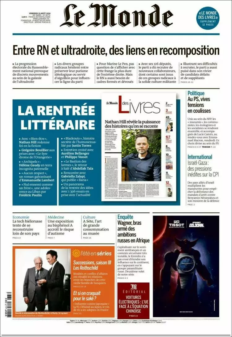 Prima-pagina-le monde-edizione-di-oggi-2024-08-23