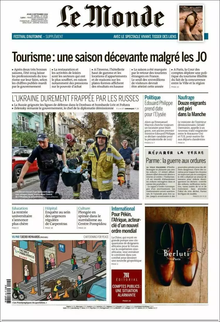 Prima-pagina-le monde-edizione-di-oggi-2024-09-05