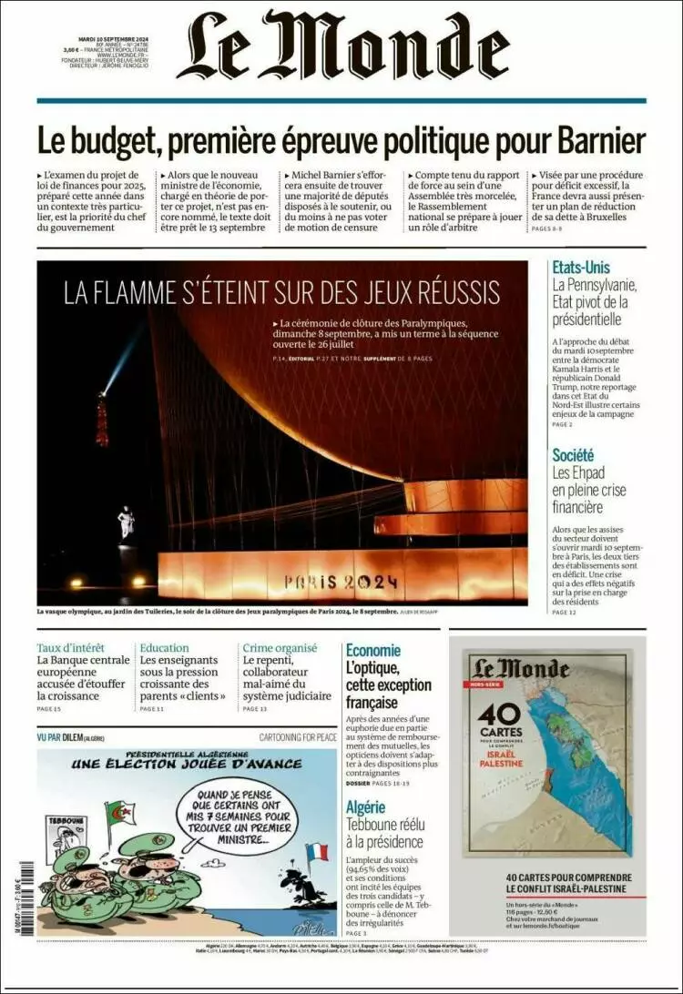 Prima-pagina-le monde-edizione-di-oggi-2024-09-10