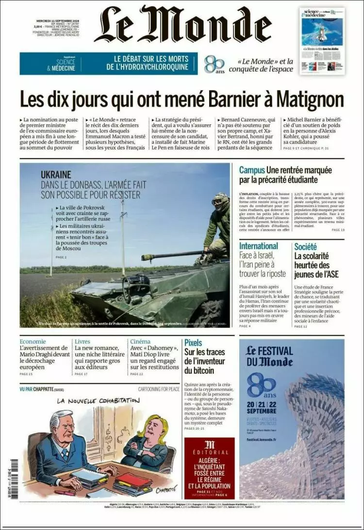 Prima-pagina-le monde-edizione-di-oggi-2024-09-11