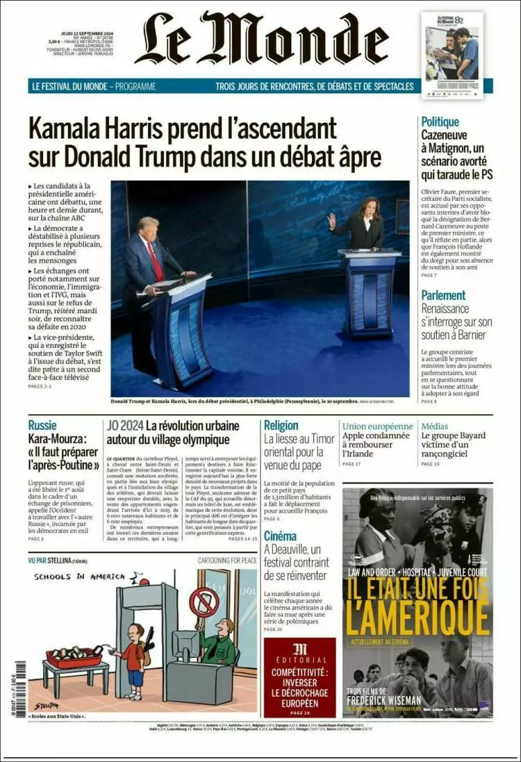 Prima-pagina-le monde-edizione-di-oggi-2024-09-12