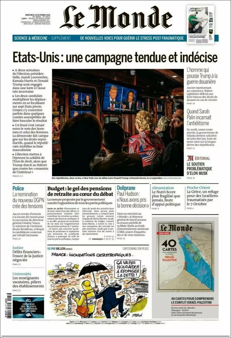 Prima-pagina-le monde-edizione-di-oggi-2024-10-23