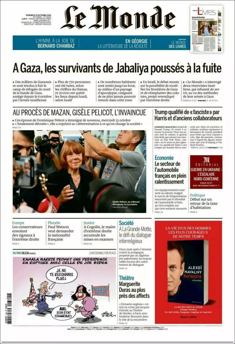 Prima-pagina-le monde-edizione-di-oggi-2024-10-25