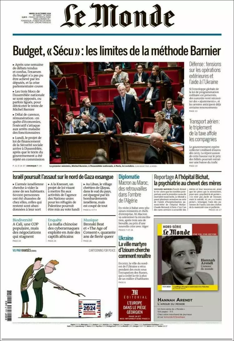 Prima-pagina-le monde-edizione-di-oggi-2024-10-29