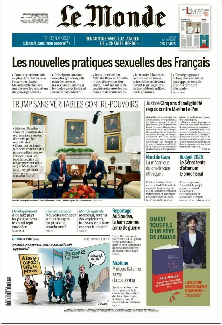 Prima-pagina-le monde-edizione-di-oggi-2024-11-15