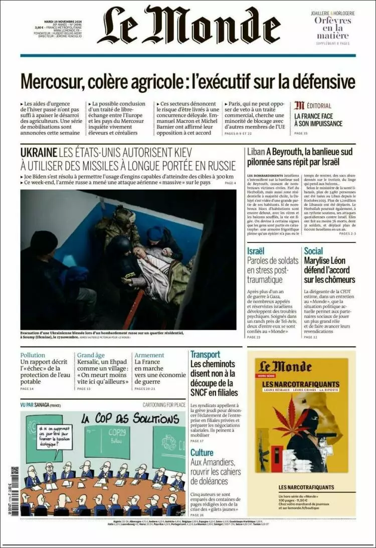 Prima-pagina-le monde-edizione-di-oggi-2024-11-19