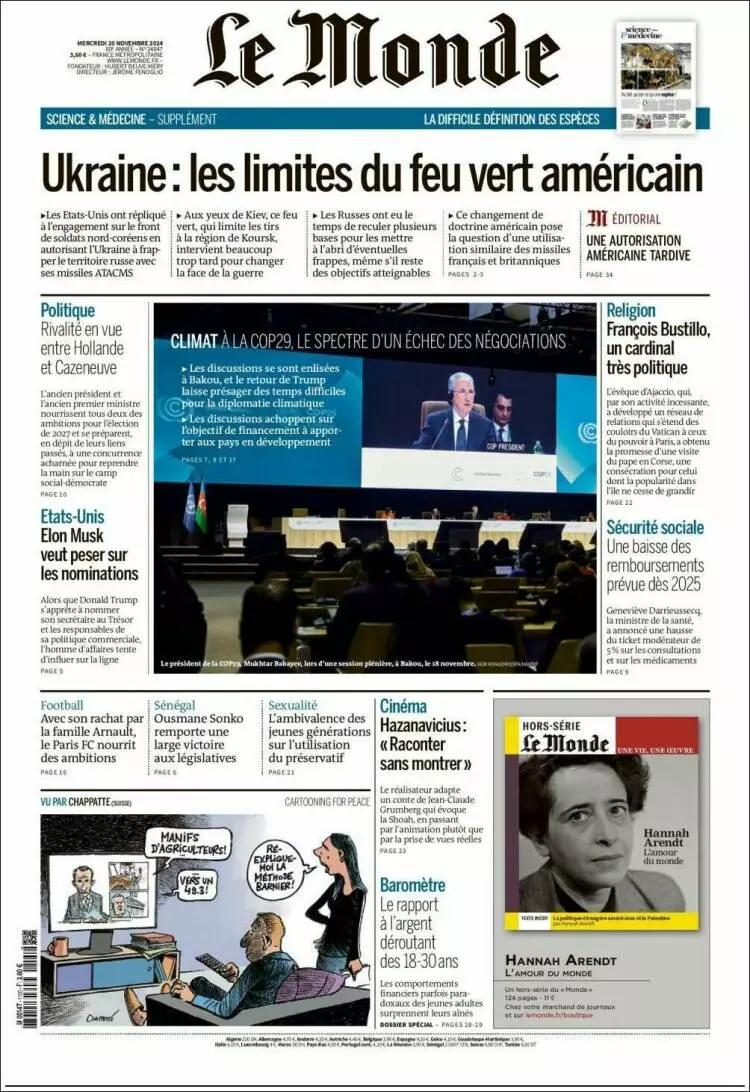 Prima-pagina-le monde-edizione-di-oggi-2024-11-20