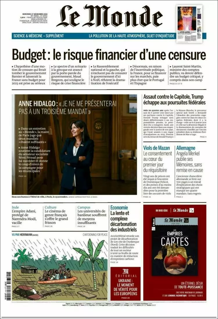 Prima-pagina-le monde-edizione-di-oggi-2024-11-27