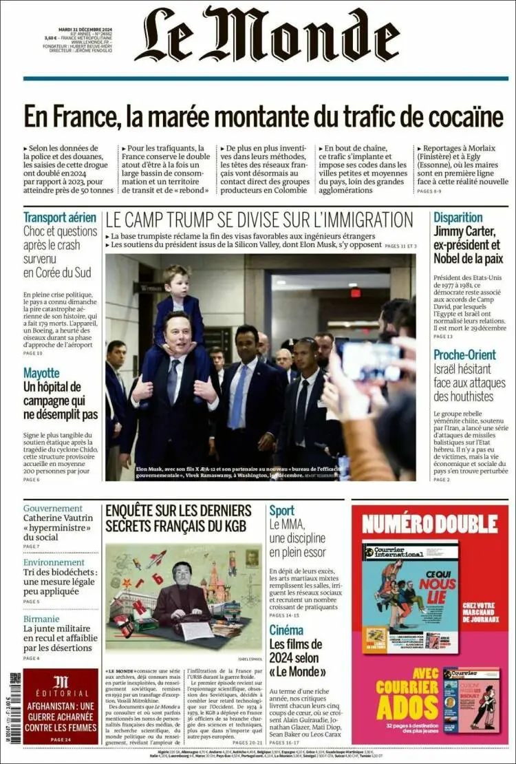 Prima-pagina-le monde-edizione-di-oggi-2024-12-31