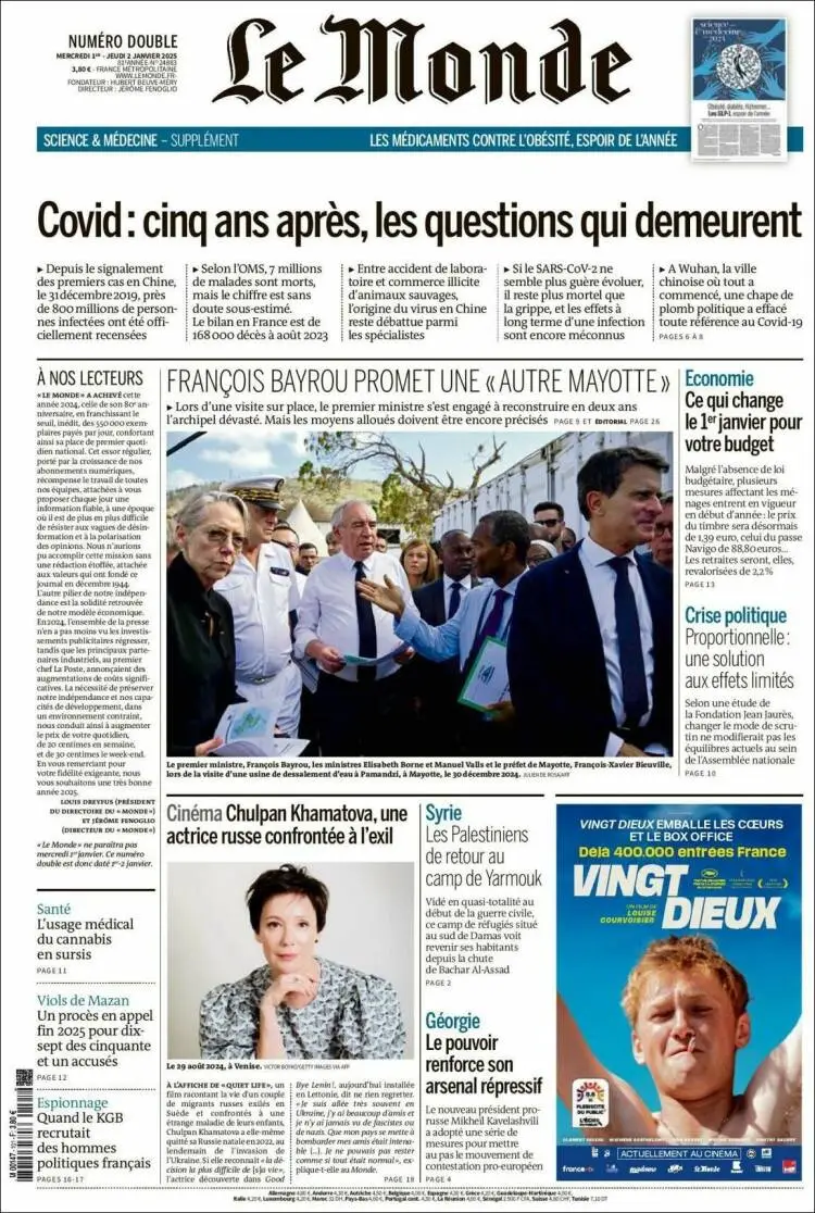 Prima-pagina-le monde-edizione-di-oggi-2025-01-02