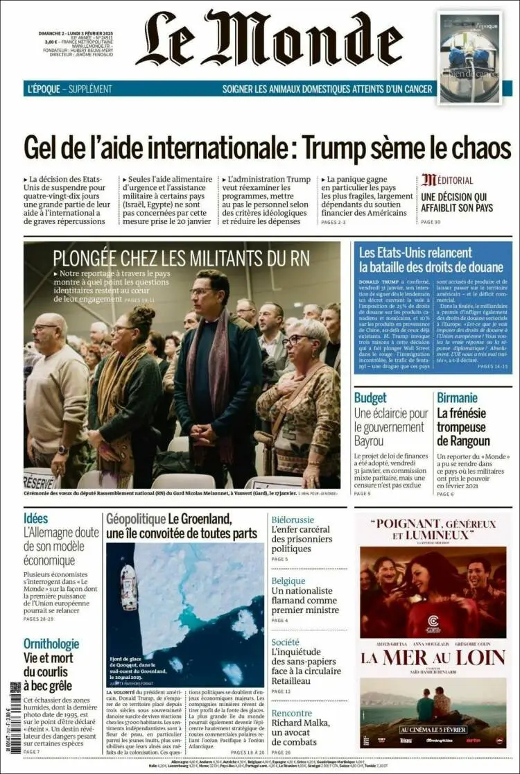 Prima-pagina-le monde-edizione-di-oggi-2025-02-03