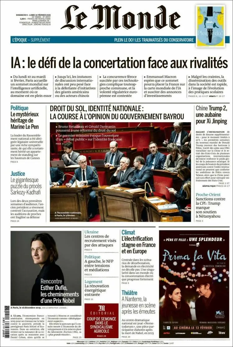 Prima-pagina-le monde-edizione-di-oggi-2025-02-10