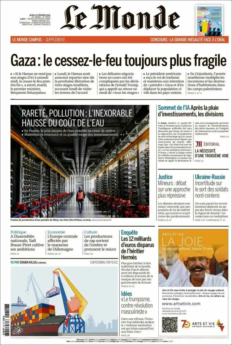 Prima-pagina-le monde-edizione-di-oggi-2025-02-13