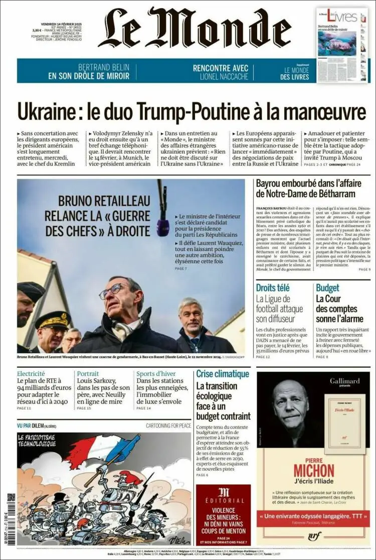 Prima-pagina-le monde-edizione-di-oggi-2025-02-14