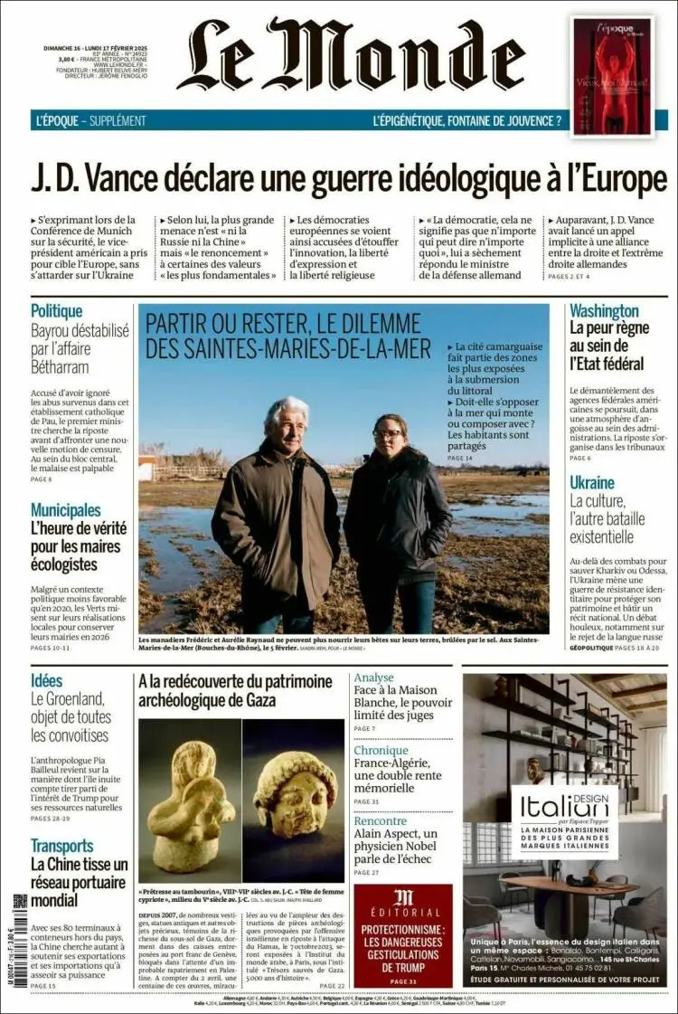 Prima-pagina-le monde-edizione-di-oggi-2025-02-17