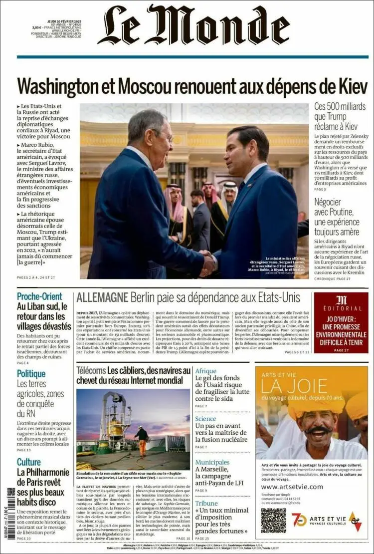 Prima-pagina-le monde-edizione-di-oggi-2025-02-20