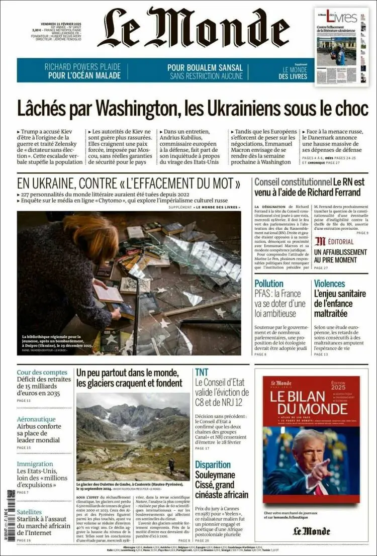 Prima-pagina-le monde-edizione-di-oggi-2025-02-21