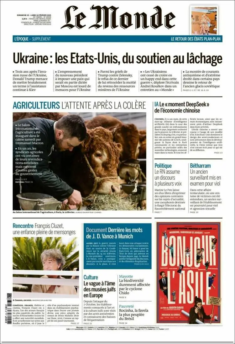 Prima-pagina-le monde-edizione-di-oggi-2025-02-24